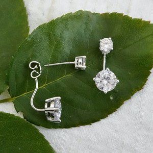 Kenneth Jay Lane Front Back CZ Drop Earrings